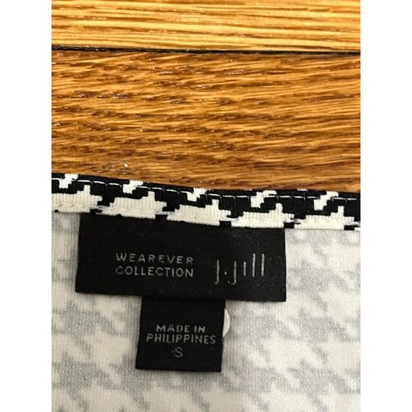 J. Jill Wearever Collection Dress Womens Small Black White Houndstooth Stretch - Picture 3 of 5